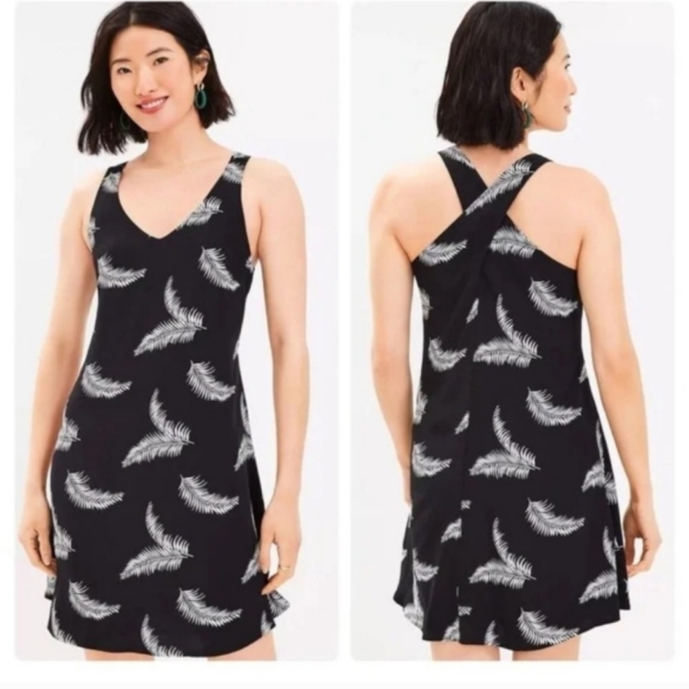 Black and White Leaf Print Dress